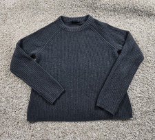 Jenni Kayne Fisherman Sweater Womens XS Black Cashmere Crewneck Pullover Knit 