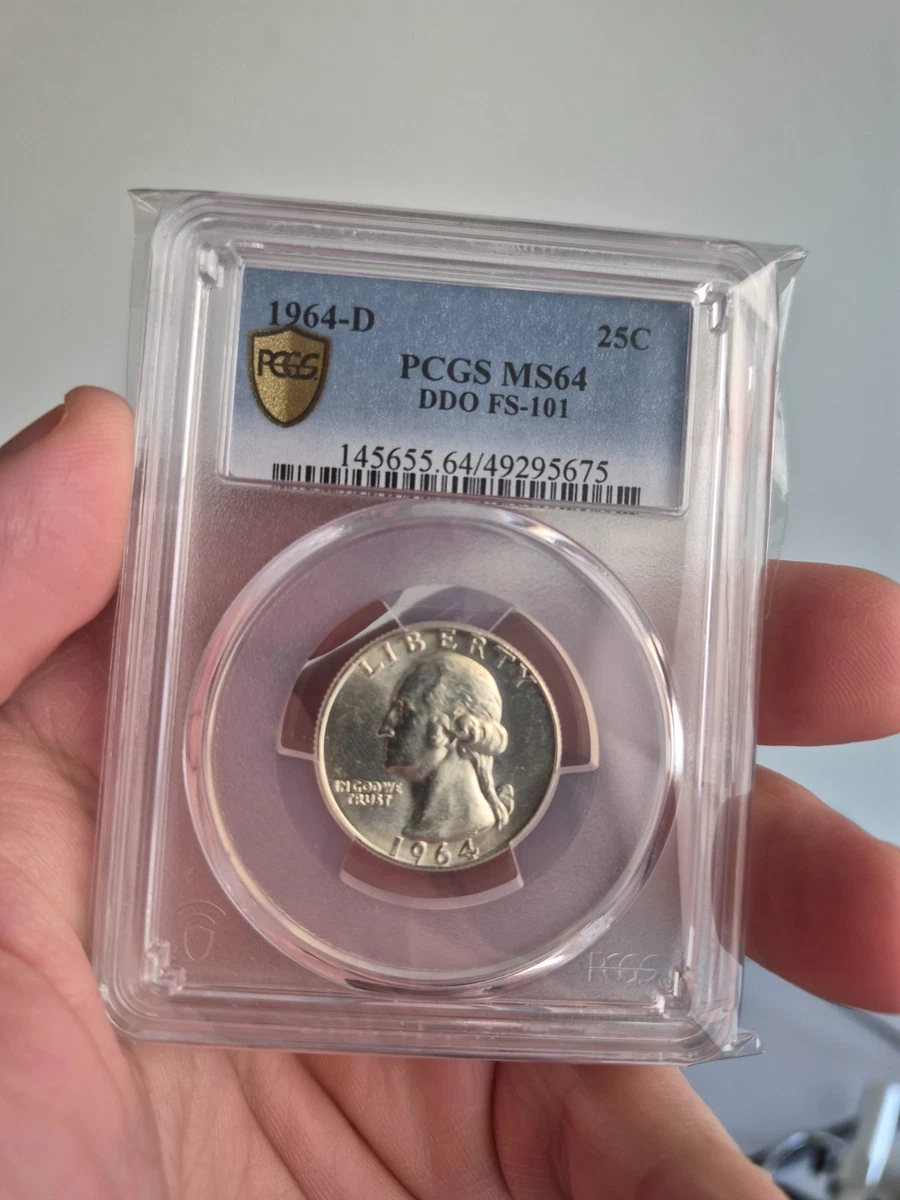 PCGS Certified MS 64 Graded 1964 Washington Quarters (1932-1998