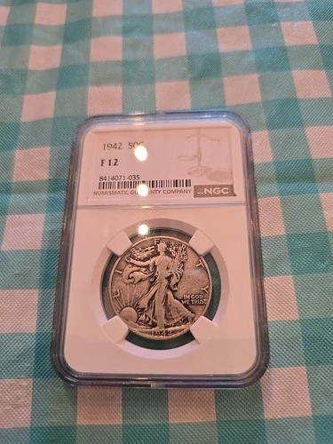 1942 50c Walking Liberty Half Dollar - NGC Graded F12