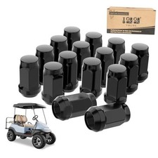 Golf Cart Wheel Lug Nuts for EZGO  Club Car, 1/2"-20 Size 16 Pack Black