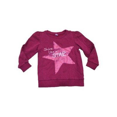 Sweatshirt Pullover Gr. 110/116 dopodopo Pflaume m. Sternenprint & Schriftzug
