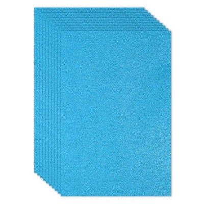6 Stk. 2mm Glitzer-Schaumstoffplatten Hellblau, selbstklebend, 40x60cm für DIY