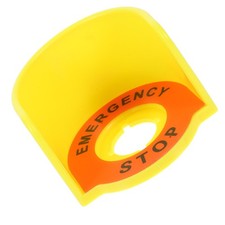 Push Button Switch Protective Cover with Emergency Stop Sign Yellow Cover for