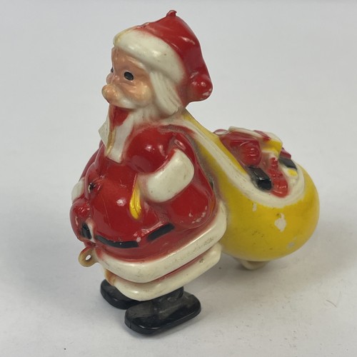 Vintage Marx Santa Claus Christmas Toy Ramp Walker Ornament Hong Kong Gift Bag
