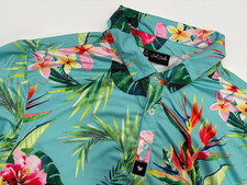 Bad Birdie Polo Shirt Men's XL Bright Floral Abstract Golf Performance Stretch