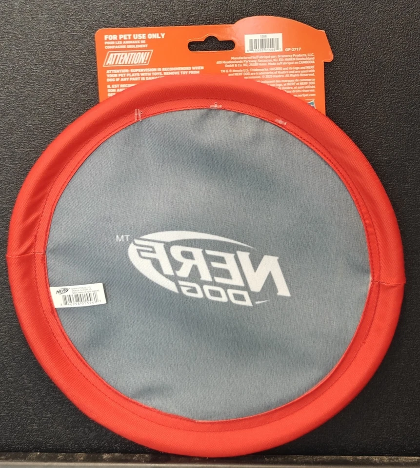 Nerf Dog~ 10'' Nylon Flyer - Black/Red - Image 2 of 2