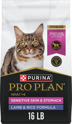 Purina Pro Plan Sensitive Skin & Stomach Cat Food Lamb Rice 16 lb