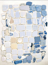 Genuine Surf Tumbled sea glass from japan pottery tile