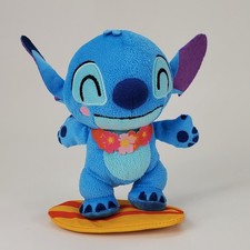 Disney Lilo  Stitch Surfing Stitch Plush Toy with Lei Floral Just Play 7.5"