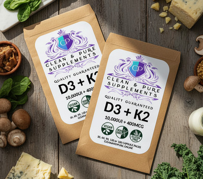 C&P D3 K2 (MK-7) VEGAN 10.000UI 400MCG (30 KAPSELN - 1 MONAT) PUR OHNE FÜLLER