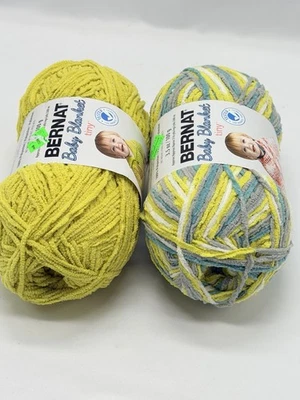 Bernat Baby Blanket Tiny Yarn Lot of 2 Seedling & Leap Frog 100g 316 Yds B1 - Image 1 of 4