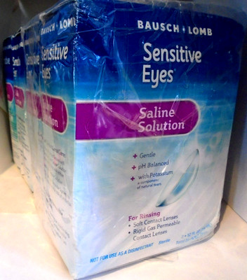 Bausch & Lomb Sensitive Eyes Saline Solution, Gentle 12 fl oz x 2 (4-PACK)