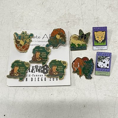 Vintage Lot Of 9 - 1996-2000 San Diego Zoo Pin Back Set