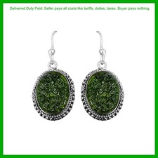 925 Sterling Silver Moldavite Gemstone Dangli...