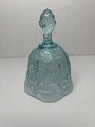 Fenton Lily of the Valley Blue Glass Bell – Vintage, 5” Tall, 4” Base