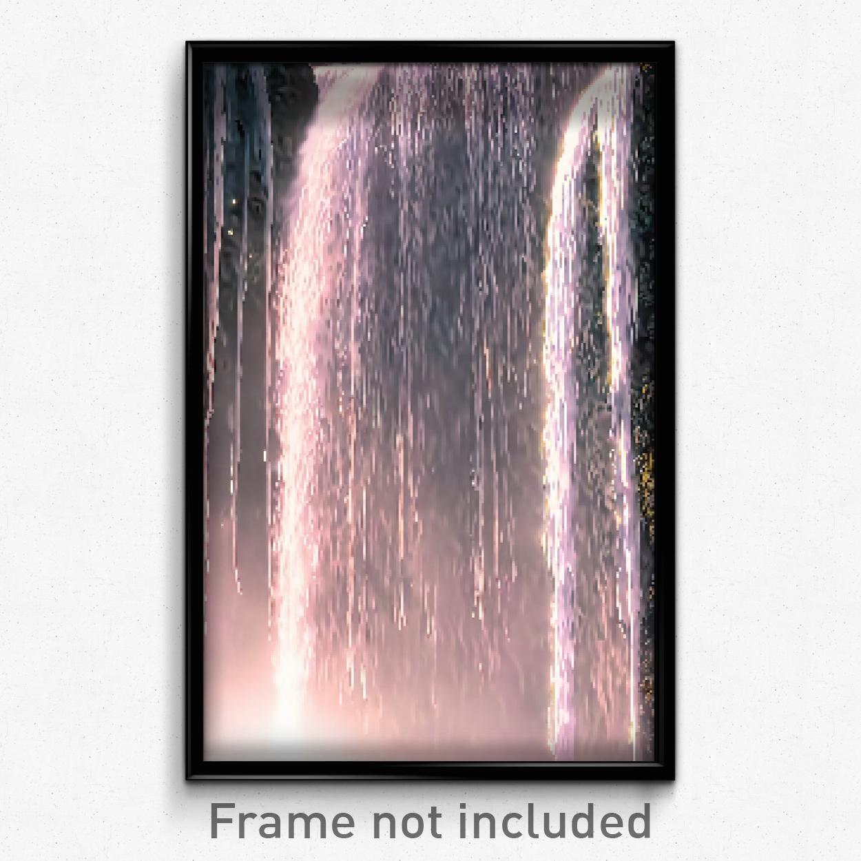 8-Bit Psychedelic Pixel Art Poster - Glaring Cascade Video Game Print