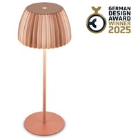 Riffle Led Tischlampe Akku Tischleuchte HöHenverstellbar Dimmbar Kabellos Kupfer