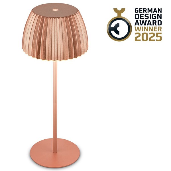 Riffle Led Tischlampe Akku Tischleuchte HöHenverstellbar Dimmbar Kabellos Kupfer-image