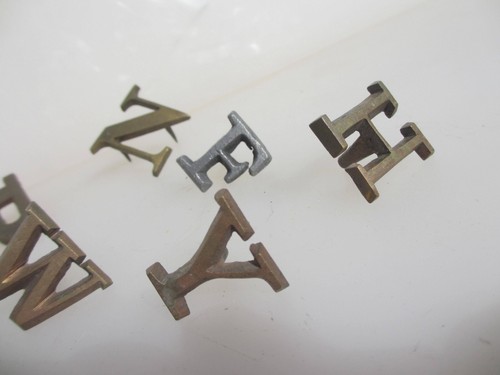 Vintage Brass Initials Letters Job Lot ODD 1.25"H - Picture 12 of 14