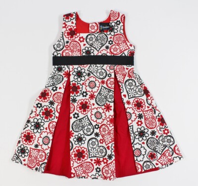 Girl Printed Black Red White A Line Empire Waist Dress Flower Floral Print USA 3 | eBay Girl Printed Black Red White A Line Empire Waist Dress Flower Floral Print USA 3 | eBay