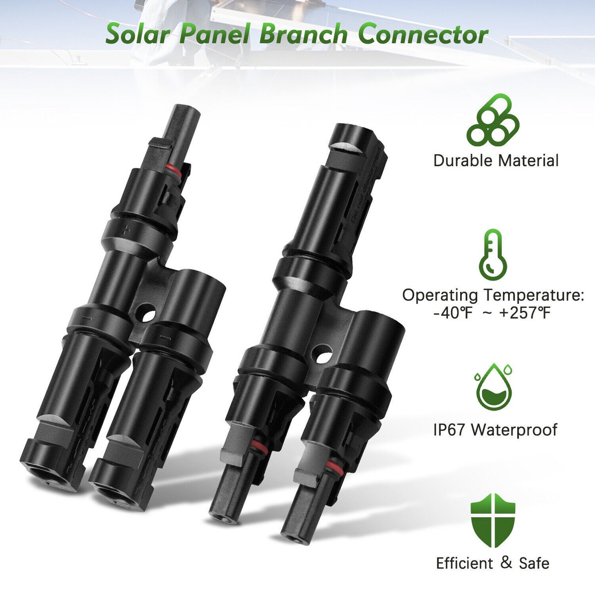 Solar Panel Y / T Branch Cable Connection Waterproof Adapter 