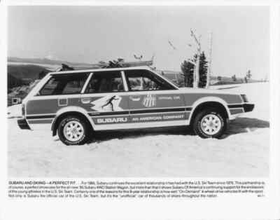Annonce Publicitaire Originale Subaru 4WD 1988 - Ski Team USA - 21,6 X 28 Cm