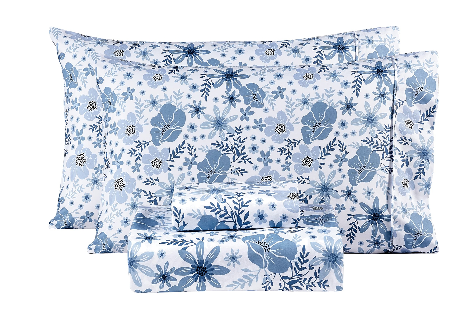 Floral Queen Sheets, Soft Breathable Microfiber Vintage Printed Bed Sheet Set...