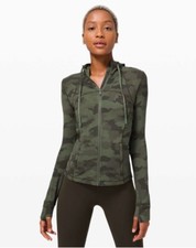 Lululemon Define Jacket Nulu Heritage Camo Green Size 8 Hooded Full Length Zip