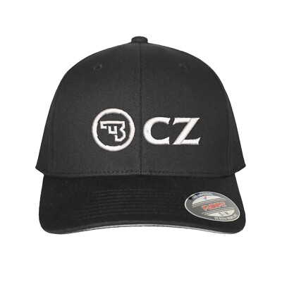 CZ Logo Embroidered Flexfit Hat 2A Fitted Black Tactical Gun Cap