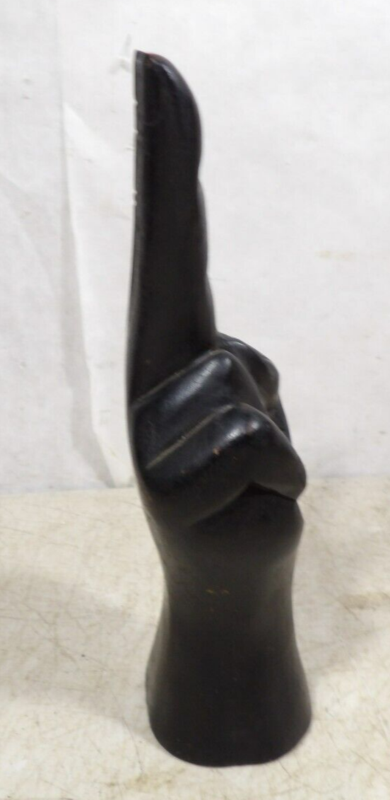 Vintage 1970s Wooden Hand Fingers Peace Sign Symbol Figure
