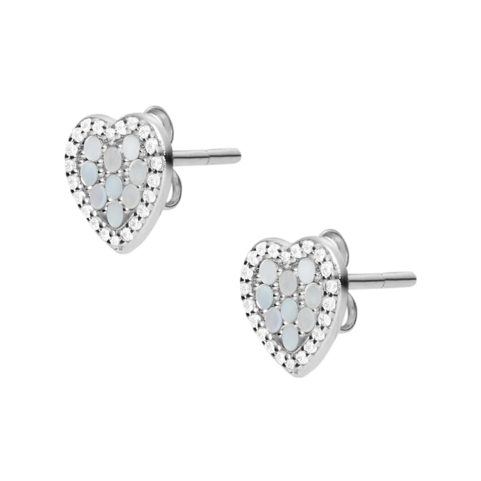 Orecchini Donna FOSSIL MOP JFS00568040 Argento 925% Cuore Swarovski - Immagine 2 di 2