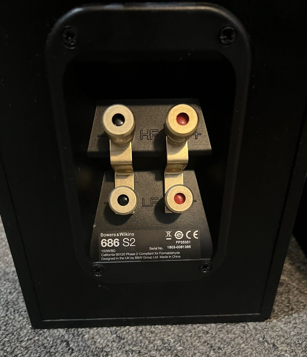 BOWERS & WILKINS B&W 686 S2 BLACK PAIR BOOKSELF SPEAKERS BOWERS & WILKINS B&W 686 S2 BLACK PAIR BOOKSELF SPEAKERS