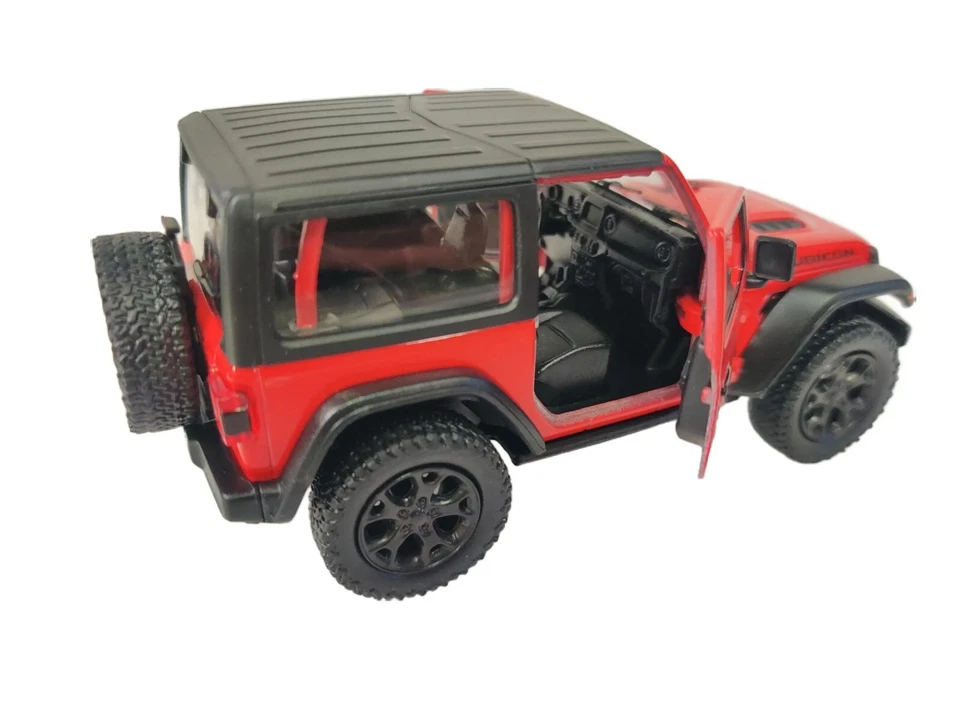 Jeep Wrangler 2018 Jeep Wrangler techo rígido modelo coche fundido a presión escala 1:34 KINSMART (rojo) Foto 2 de 4