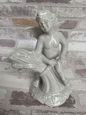 DRESDEN Germany FOUR SEASONS figurine - Cherub with AUTUMN WHEAT White 