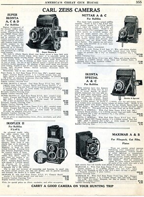 1939 Print Ad Carl Zeiss Jena Cameras Super Ikonta Nettar Ikoflex Maximar