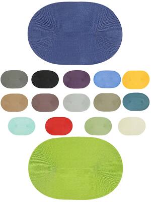 Platzset Polypro oval ca. 45x30 cm Platzdeckchen Tischset geflochtene Optik