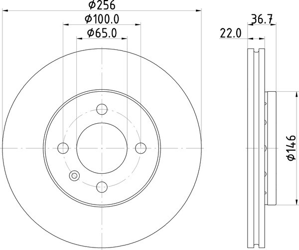 2x Mintex Discs Front fits VW Up! 1.0 Seat Mii Skoda Citigo EcoFuel CNG e-Up