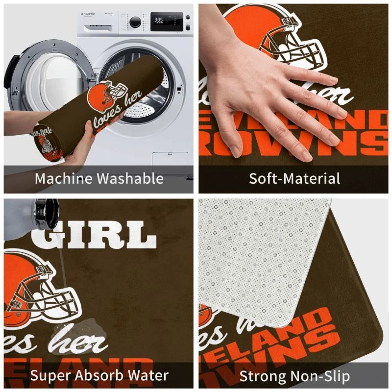 This Girl Loves Her Cleveland Browns Floor Mat Decorative