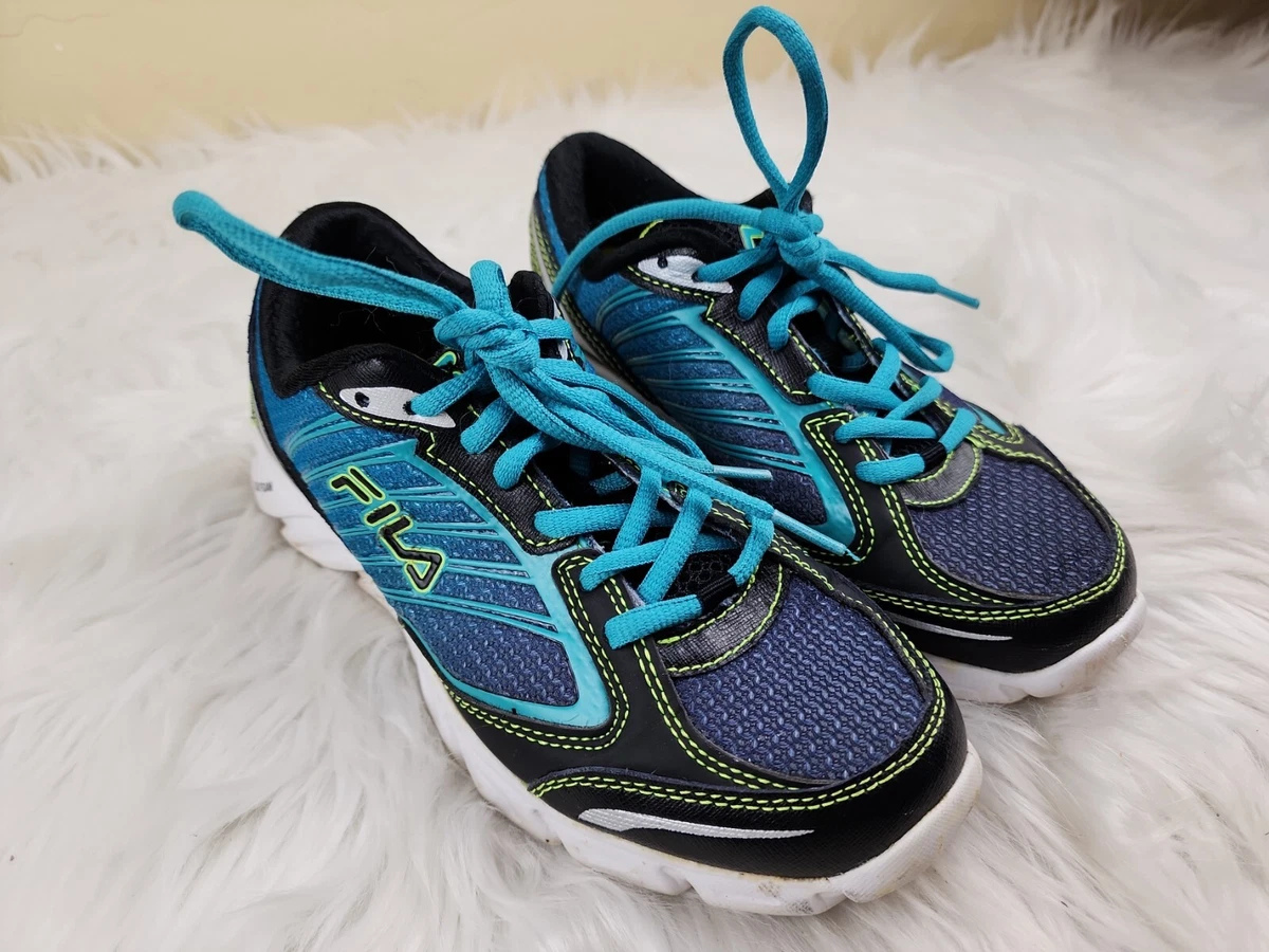 Fila Cool Max Women s Size 6 Black Aqua Lace Up Running Shoe