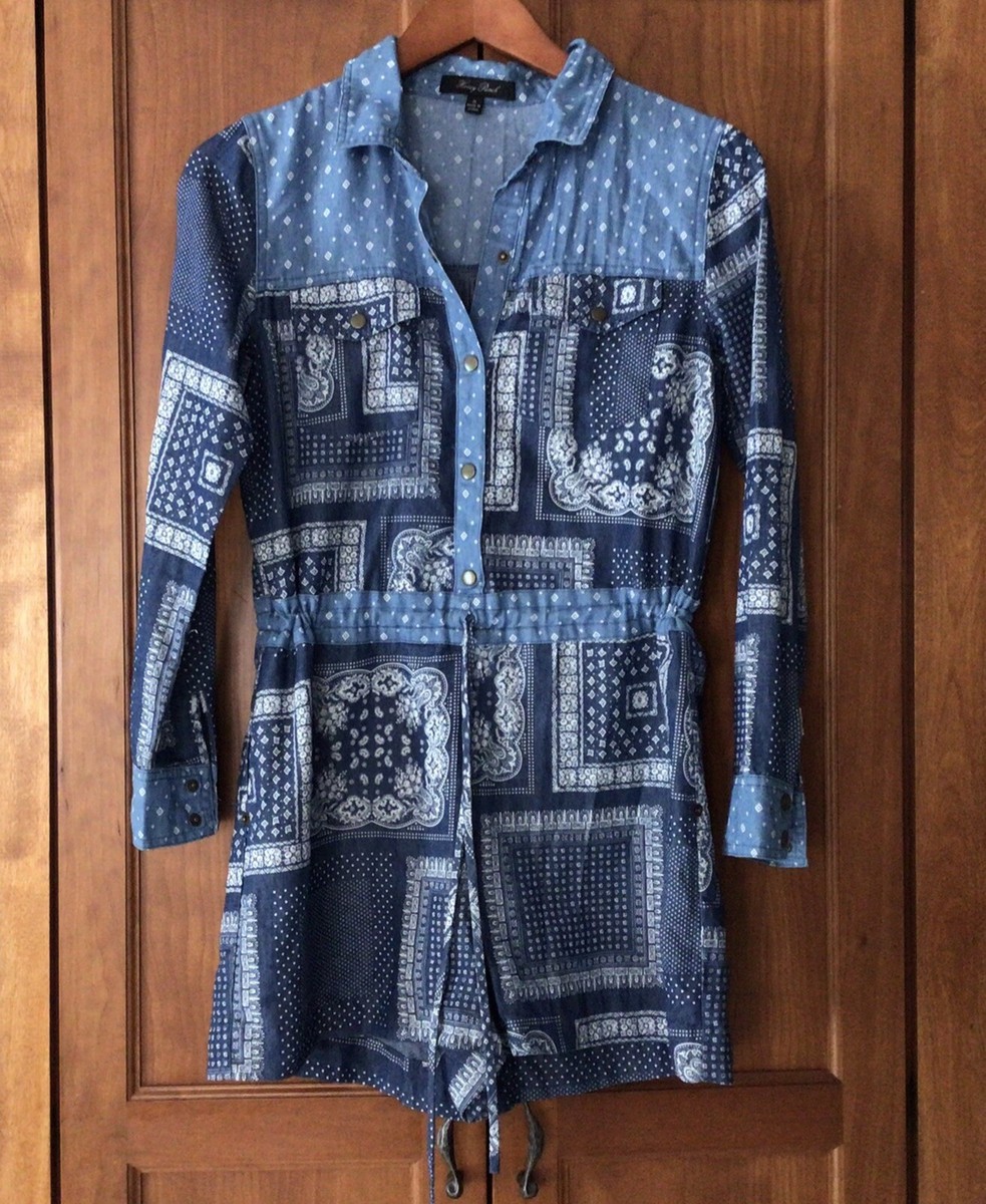 Honey Punch Women Blue Romper Size Small