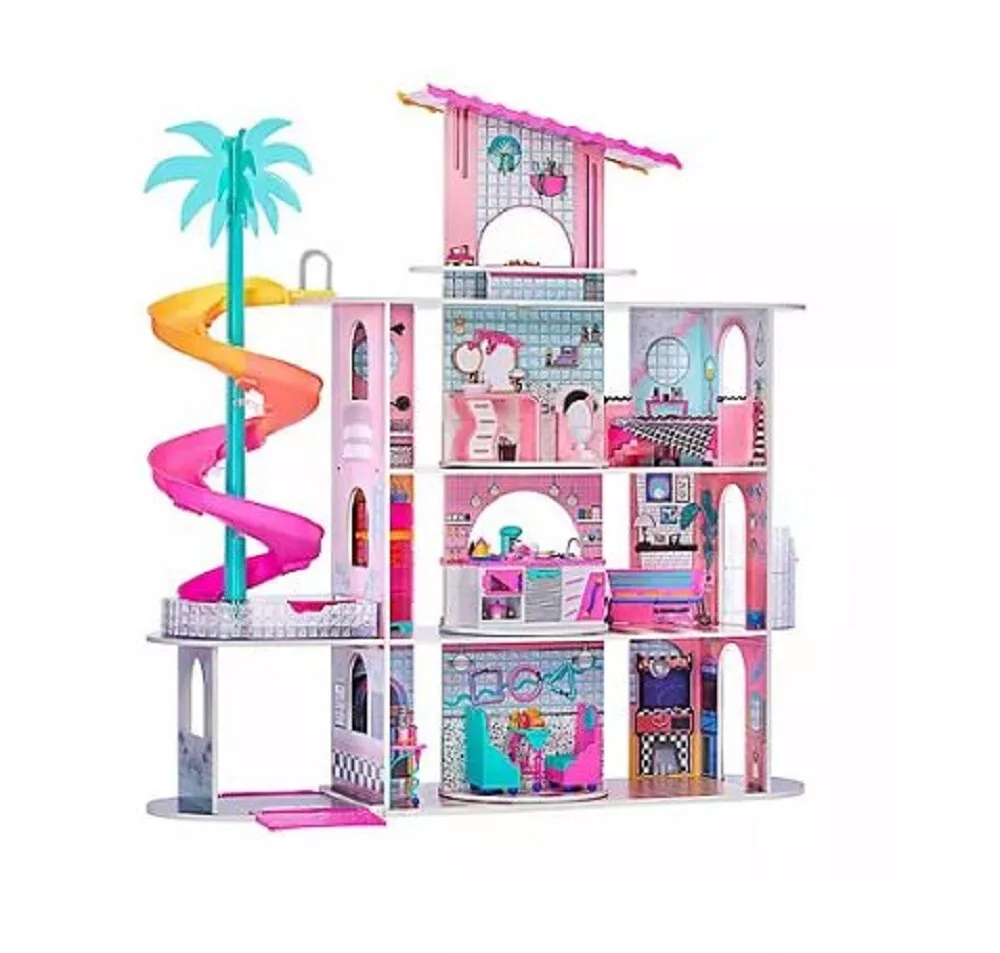 LOL Surprise OMG House Of Surprises Playset 576747, Wood, 4 Stories + 10  Rooms