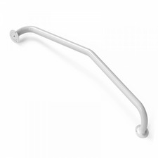 Newel Curved Rail Left Hand Stair Aid Stabaliser Metal Grab Bar White