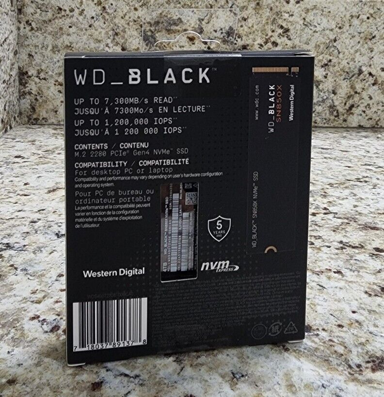 Western Digital WD BLACK 4TB SN850X (without HEATSINK PS5 Western Digital WD BLACK 4TB SN850X (without HEATSINK PS5