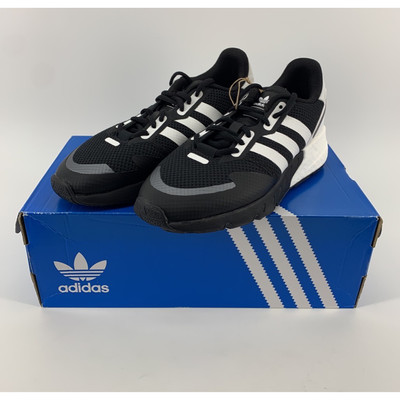 Adidas Mens ZX 1K Boost Athletic Shoes Black White FX6515 Lace Up Low Top  6M | eBay