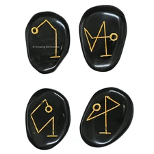 Archangel Stones Set of 4 - Michael, Gabriel, Raphael, Uriel Signature Symbol fo