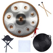 440hz 9 Tone 22 inch Tambourine Steel Tongue Drum Professional Grade Beginner