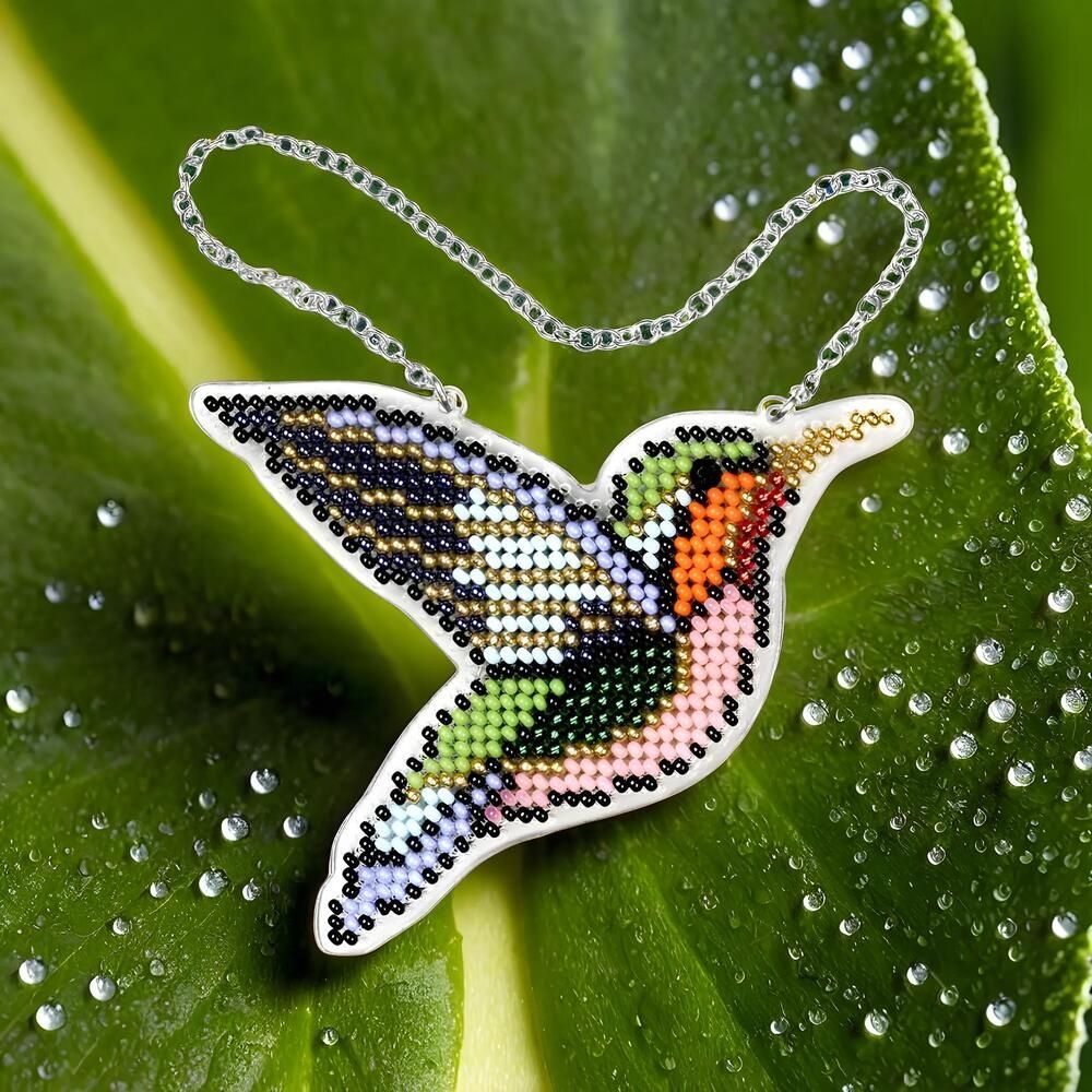 Hummingbird Seed Bead Embroidery Kits DIY Christmas Tree Toy Kit