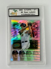 RYAN LUDWICK 1/1 2004 E-TOPPS E-CONVENTION REFRACTOR CLEVELAND INDIANS ENCASED