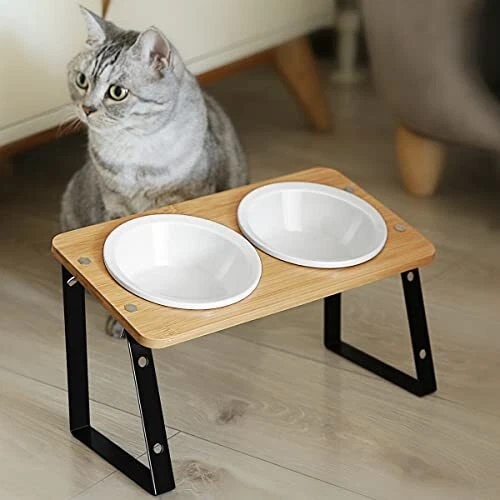 AYADA Elevated Cat Bowls Height Adjustable Raised with Stand Lifted  Ergonomic