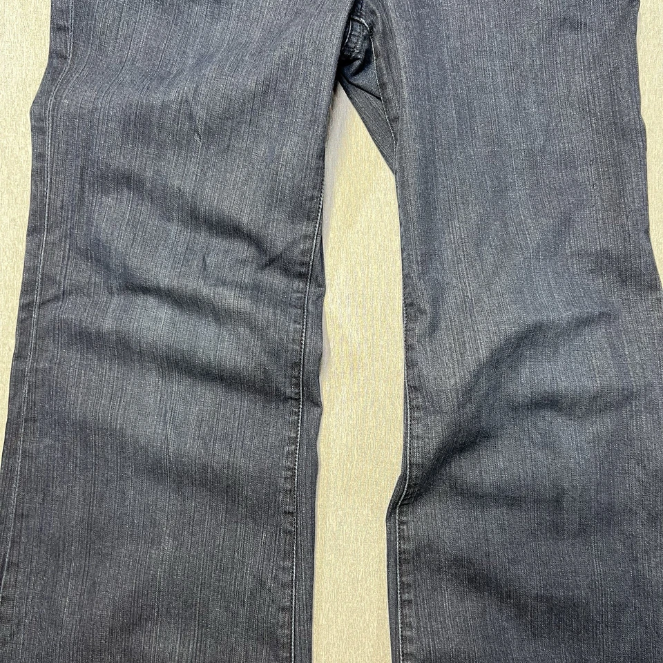 Tory Burch Bootcut Trouser Jeans Blue Denim Sz 28 Raw  Hem Wide Leg - Image 4 of 4